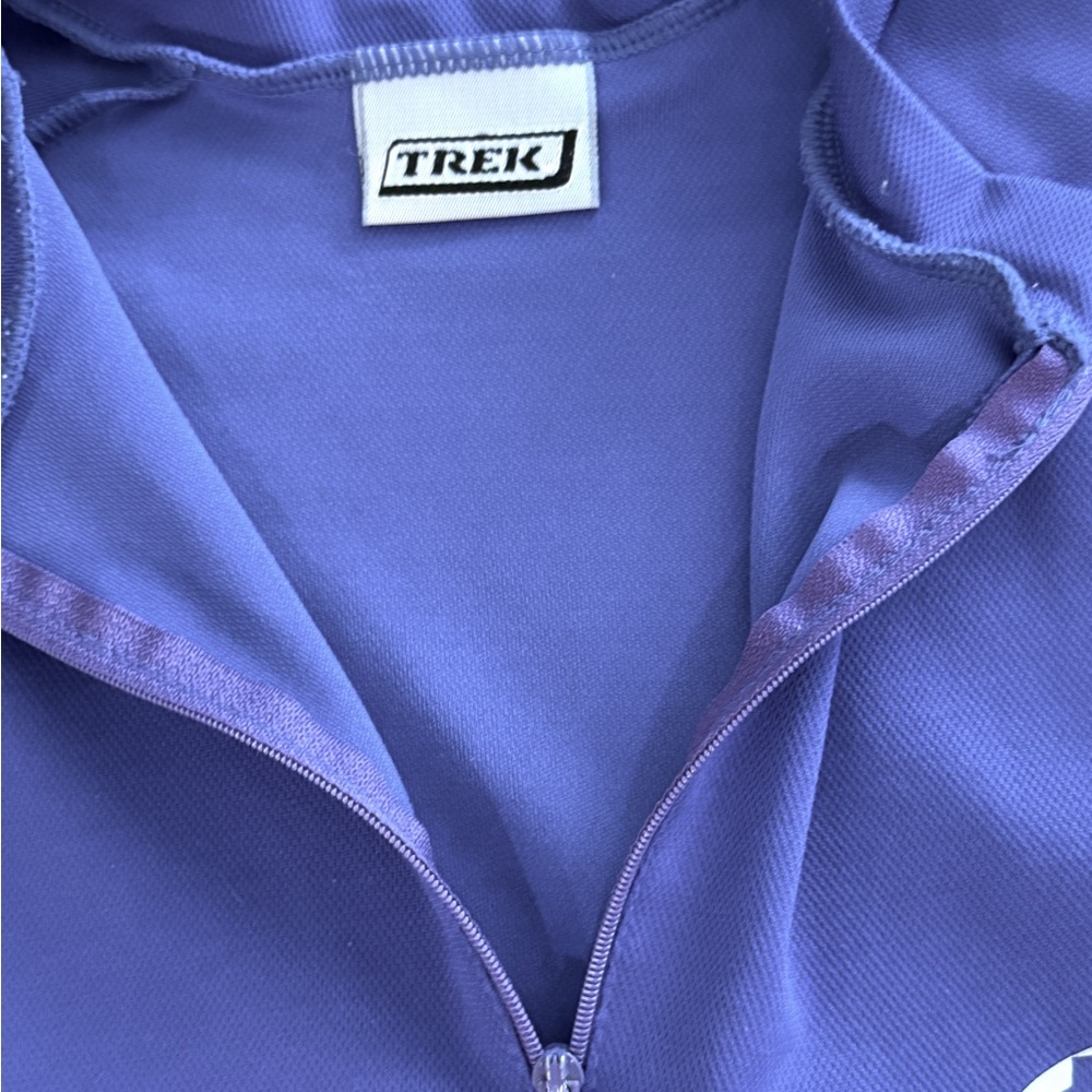 Women's L Trek Jersey Cycling 1/2 1/4 Zip Pullover Shirt Top Pockets - Picture 4 of 8